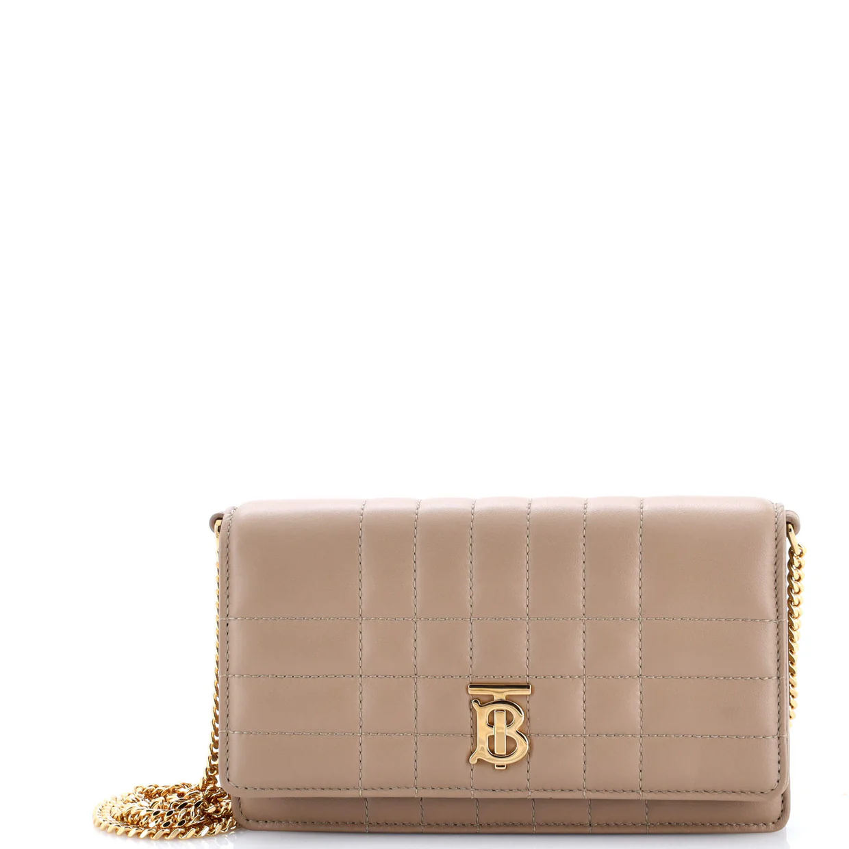Lola Clutch on Chain Quilted Leather - Deep Luxury