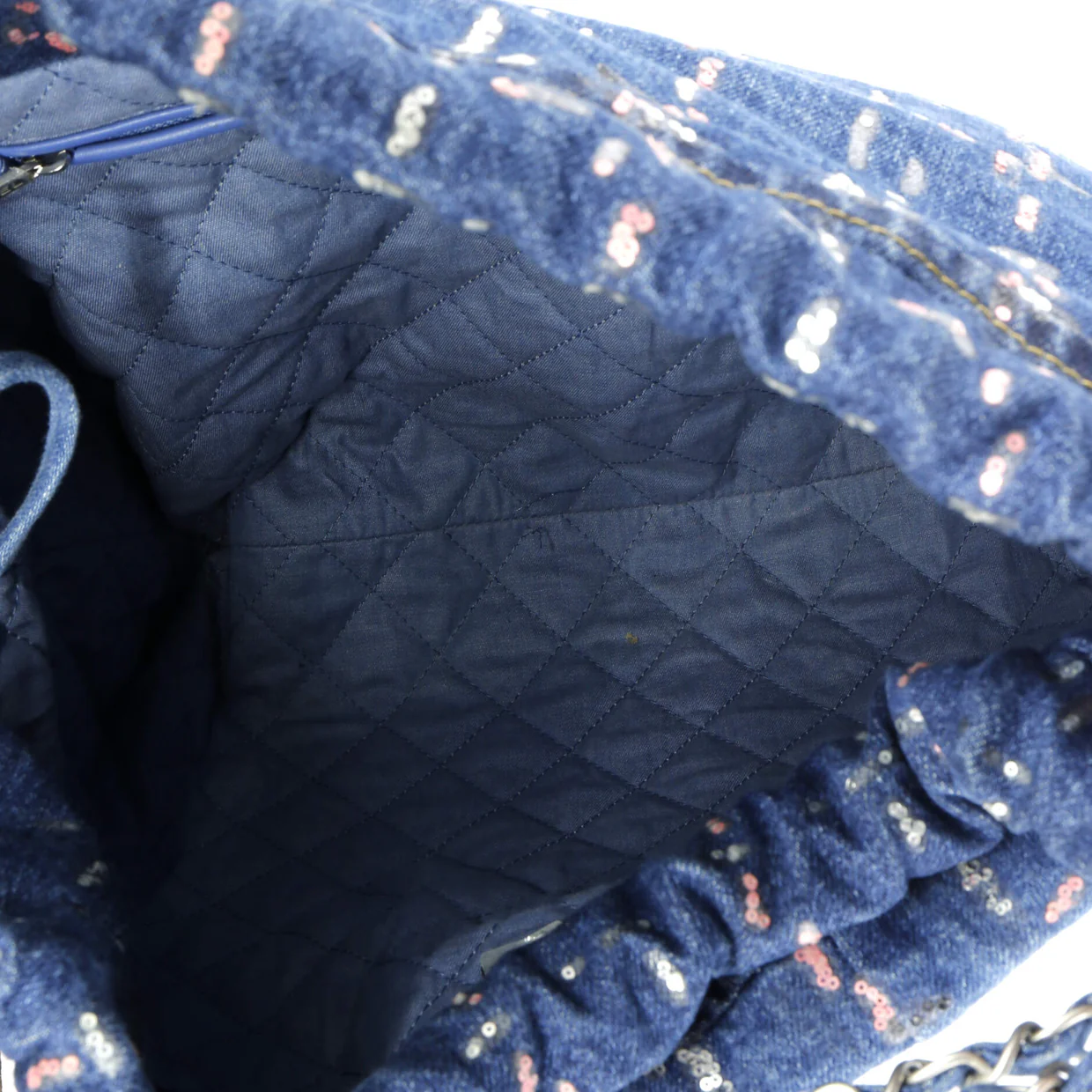 22 Chain Hobo Denim with Sequins Medium - Deep Luxury