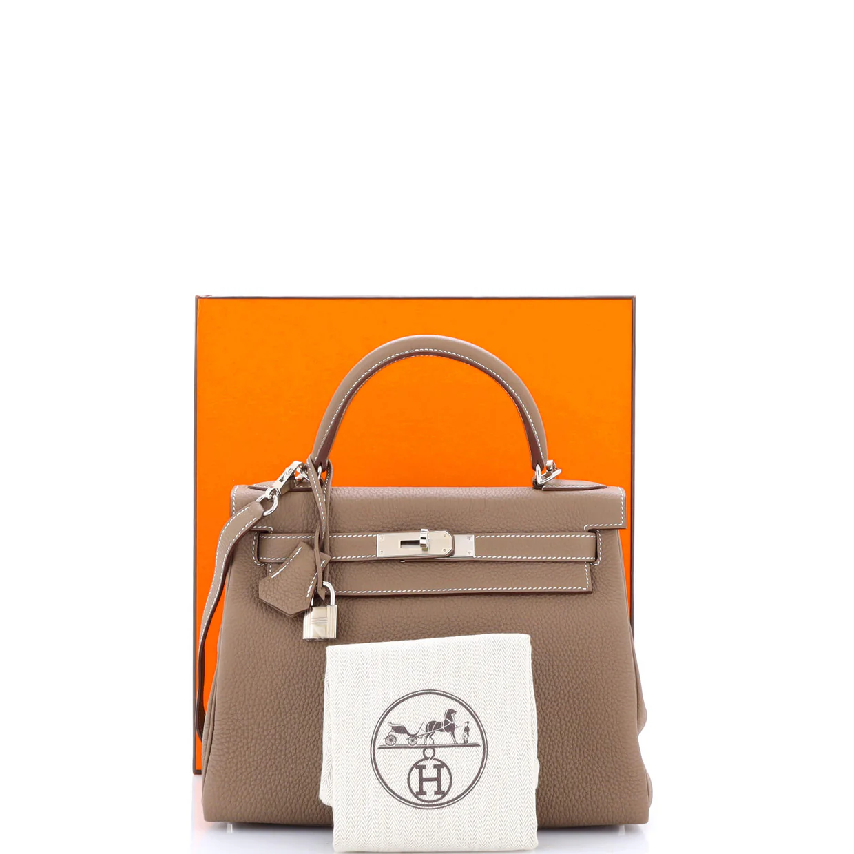 Kelly Handbag Grey Togo with Palladium Hardware 28 - Deep Luxury
