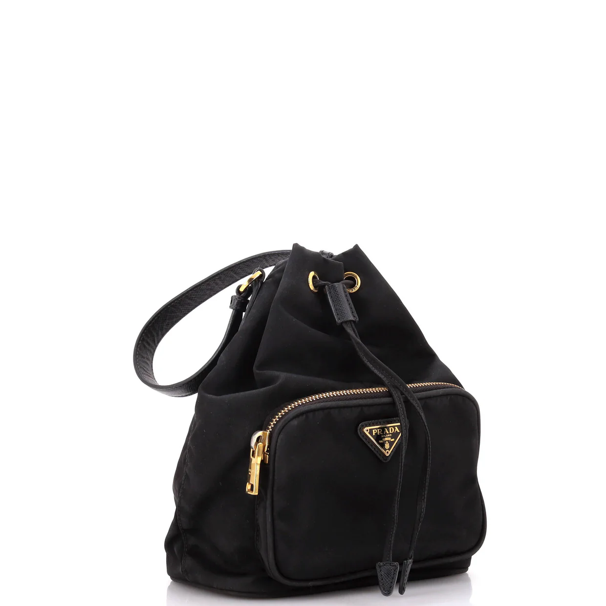 Drawstring Bucket Bag Tessuto Small - Deep Luxury