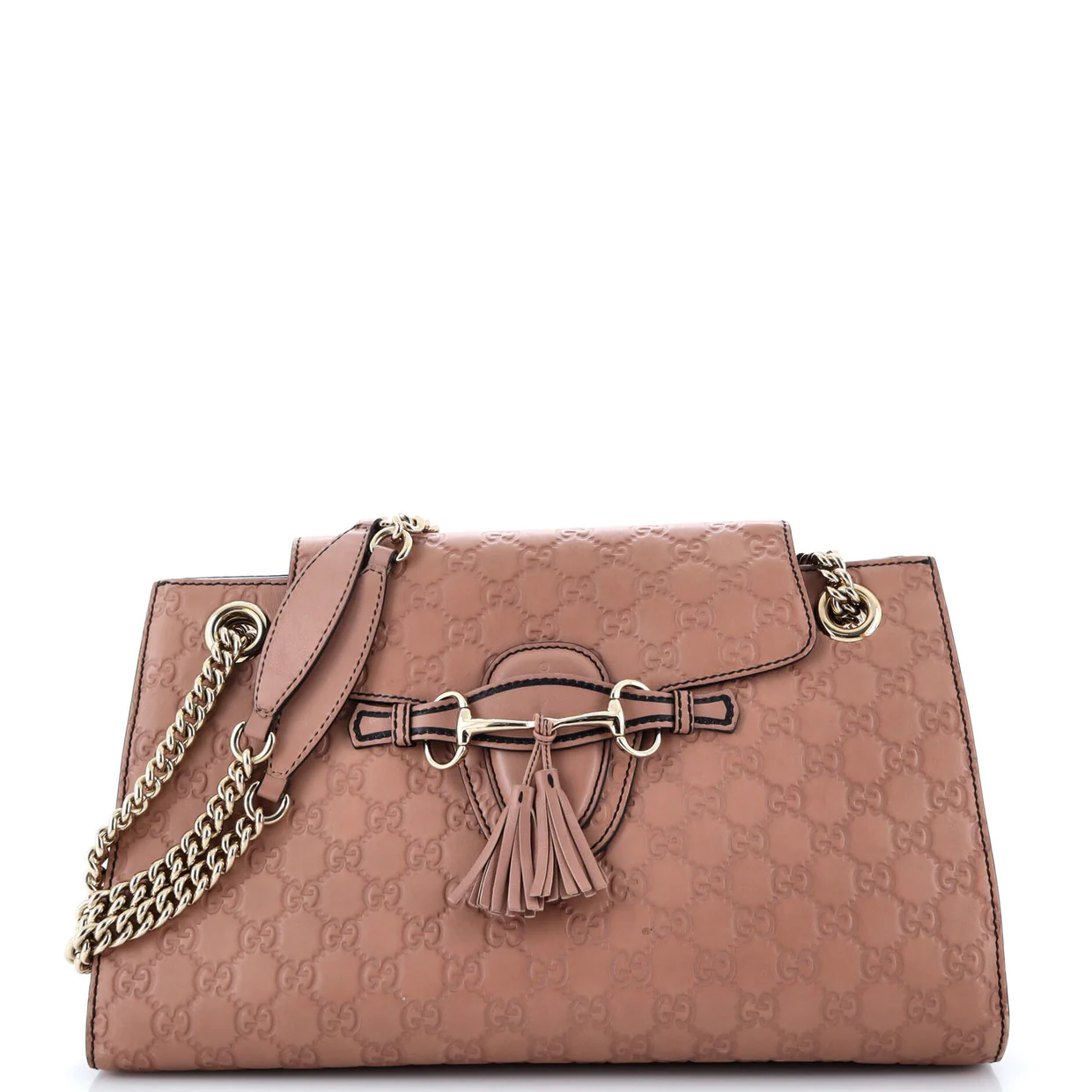 Emily Chain Flap Shoulder Bag Guccissima Leather Large - Deep Luxury