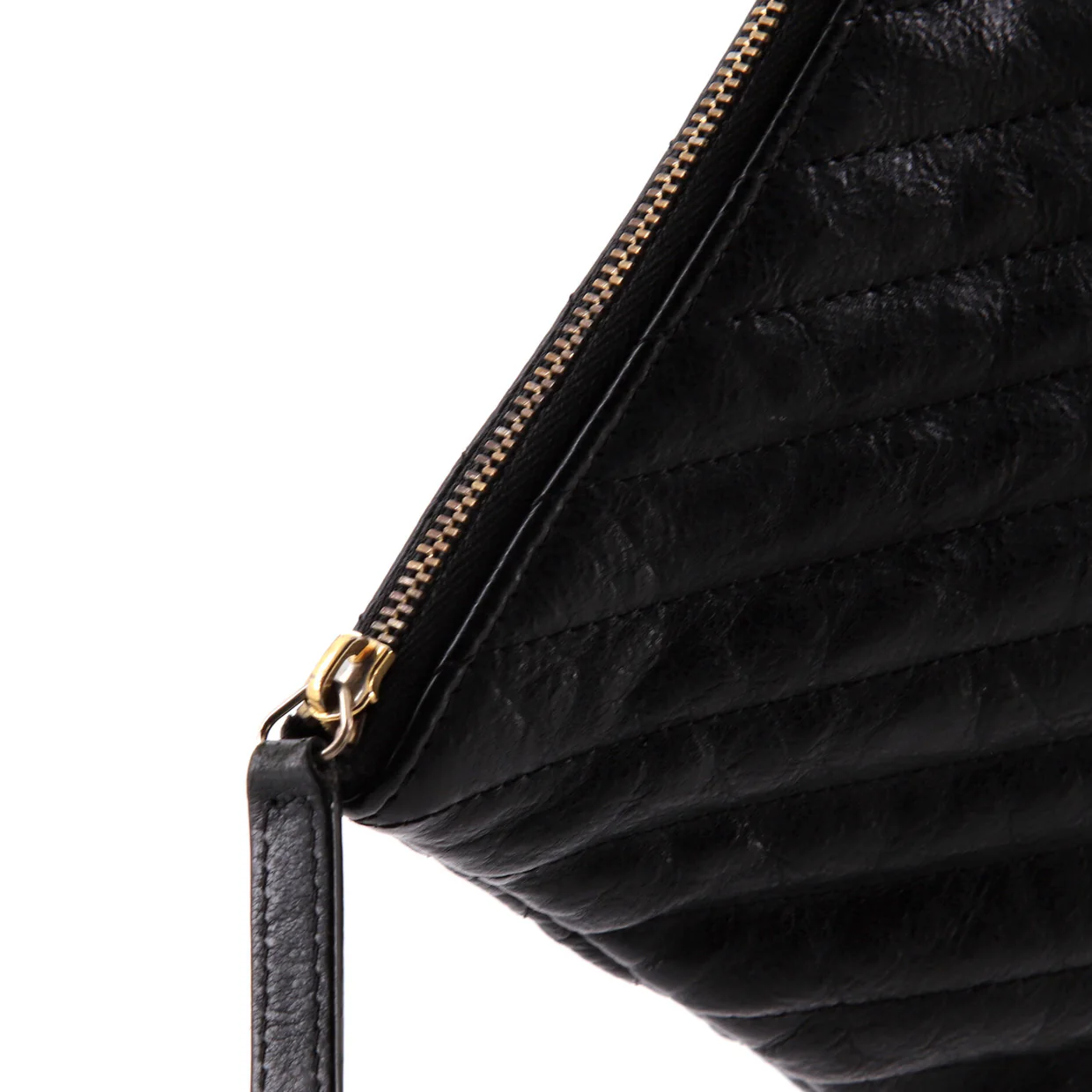 O Case Clutch Chevron Aged Calfskin Medium - Deep Luxury
