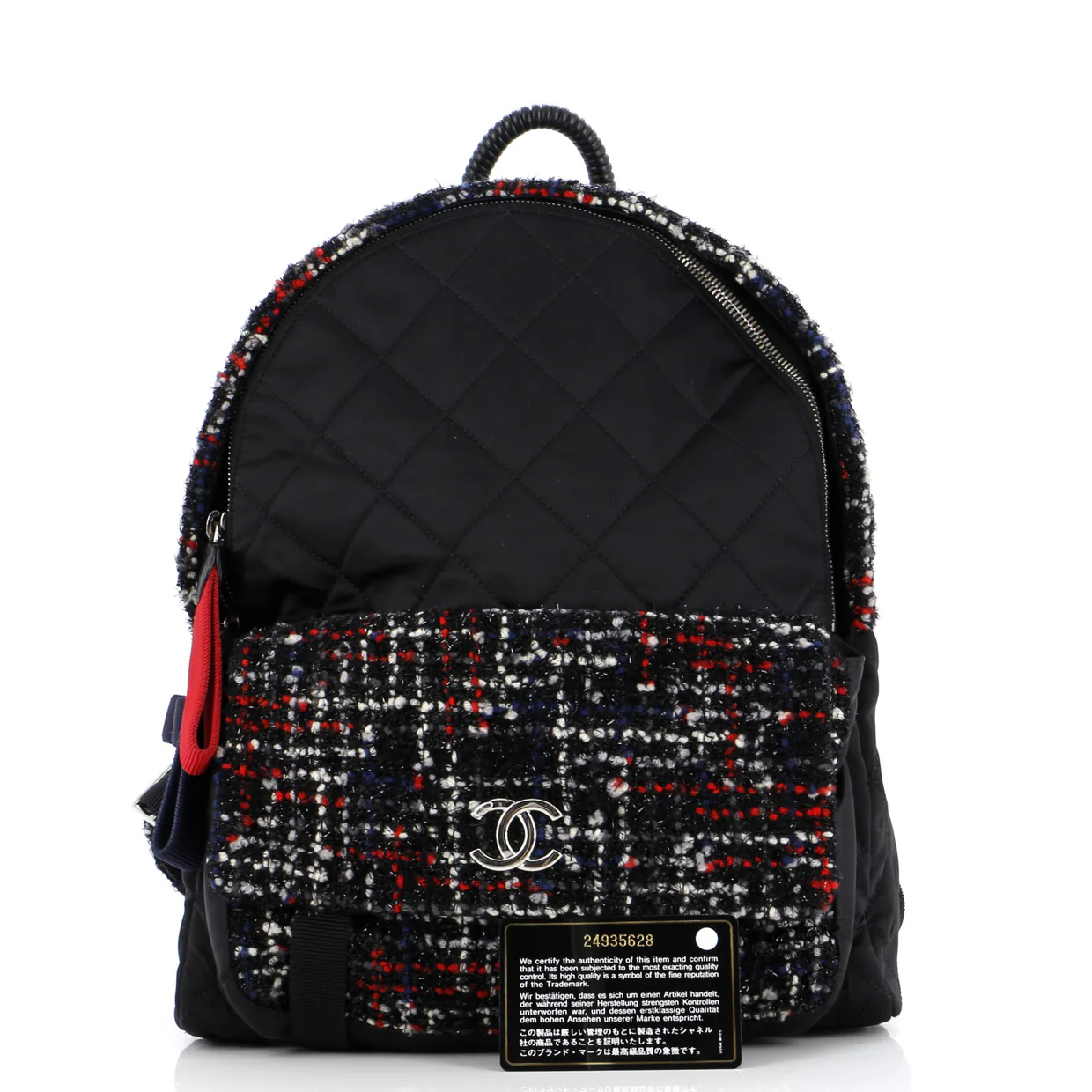 Astronaut Essentials Backpack Quilted Nylon with Tweed Medium - Deep Luxury