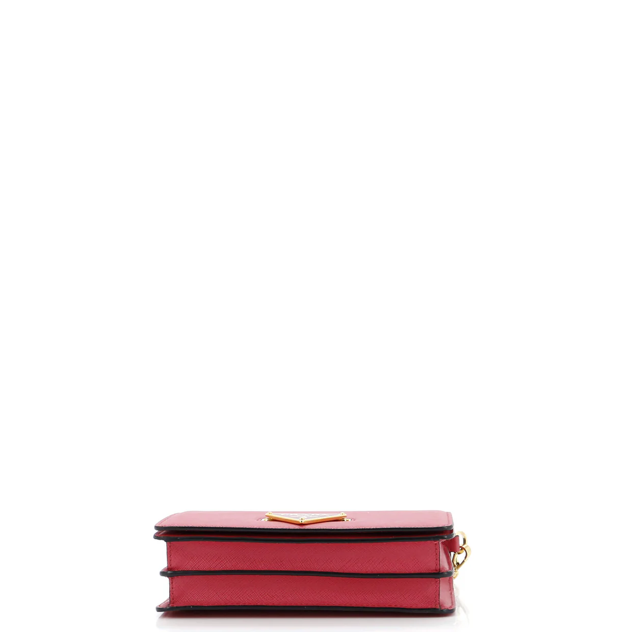 Flip Lock Wallet on Chain Clutch Saffiano Leather Small - Deep Luxury