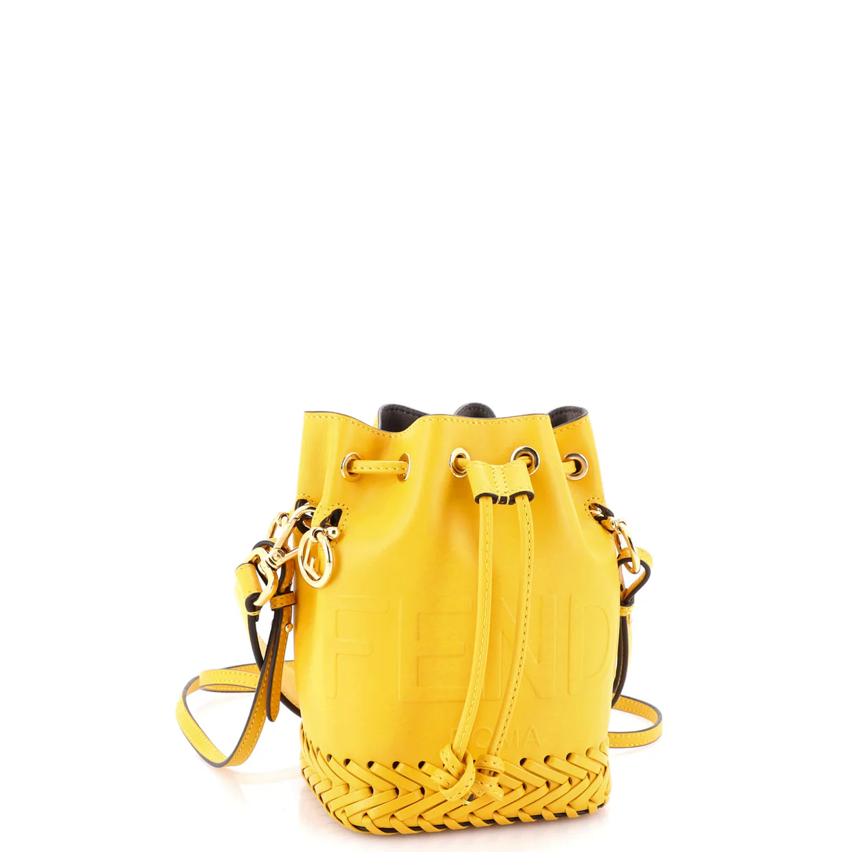 Mon Tresor Bucket Bag Leather with Whipstitch Detail Mini - Deep Luxury