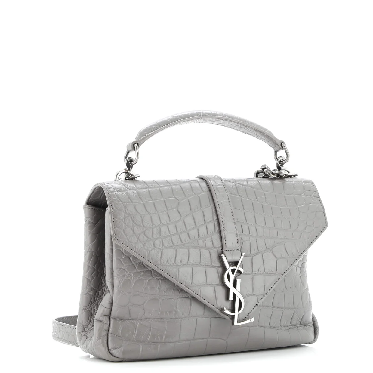 Classic Monogram College Bag Crocodile Embossed Leather Medium - Deep Luxury