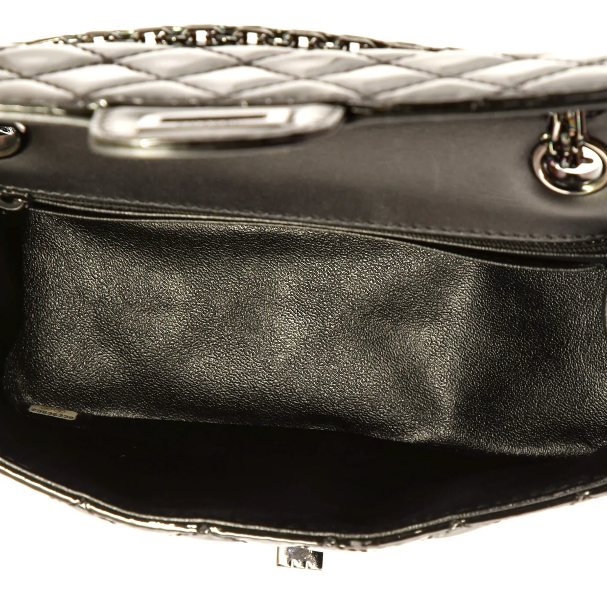 So Black Reissue 2.55 Flap Bag Quilted Patent Mini - Deep Luxury