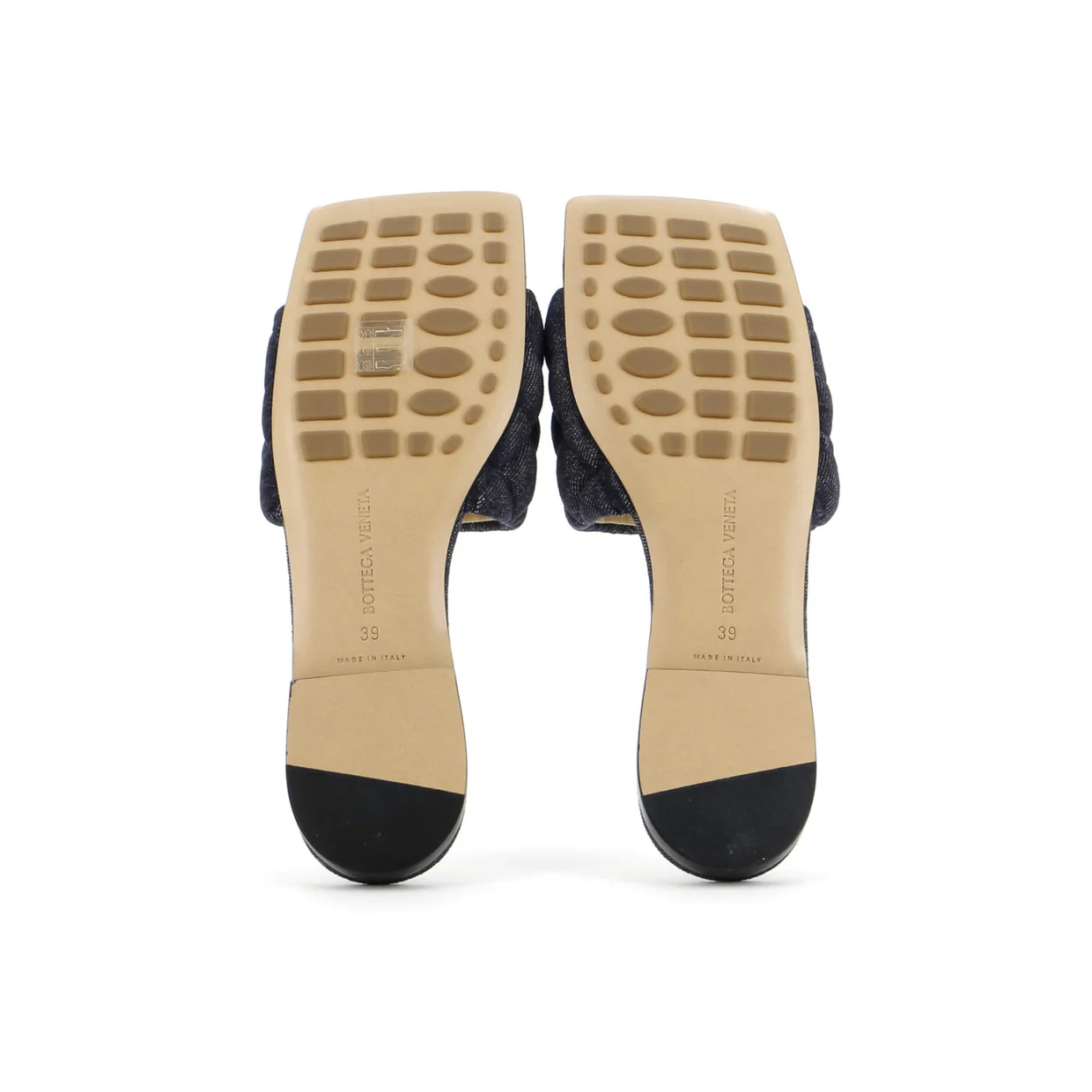 Women's The Padded Flat Sandals Quilted Denim - Deep Luxury
