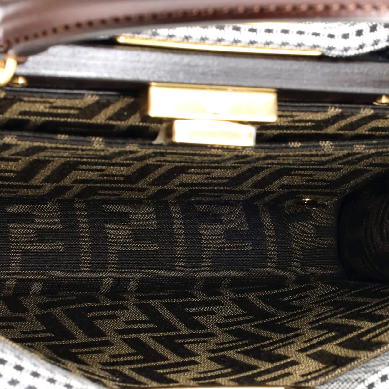 Peekaboo ISeeU Bag Houndstooth Wool Medium - Deep Luxury