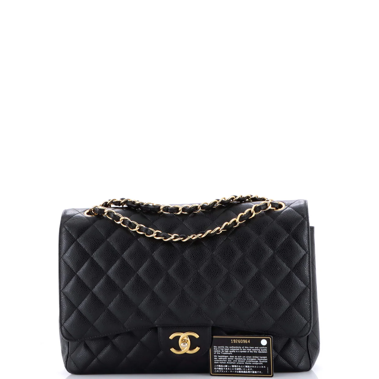 Classic Double Flap Bag Quilted Caviar Maxi - Deep Luxury