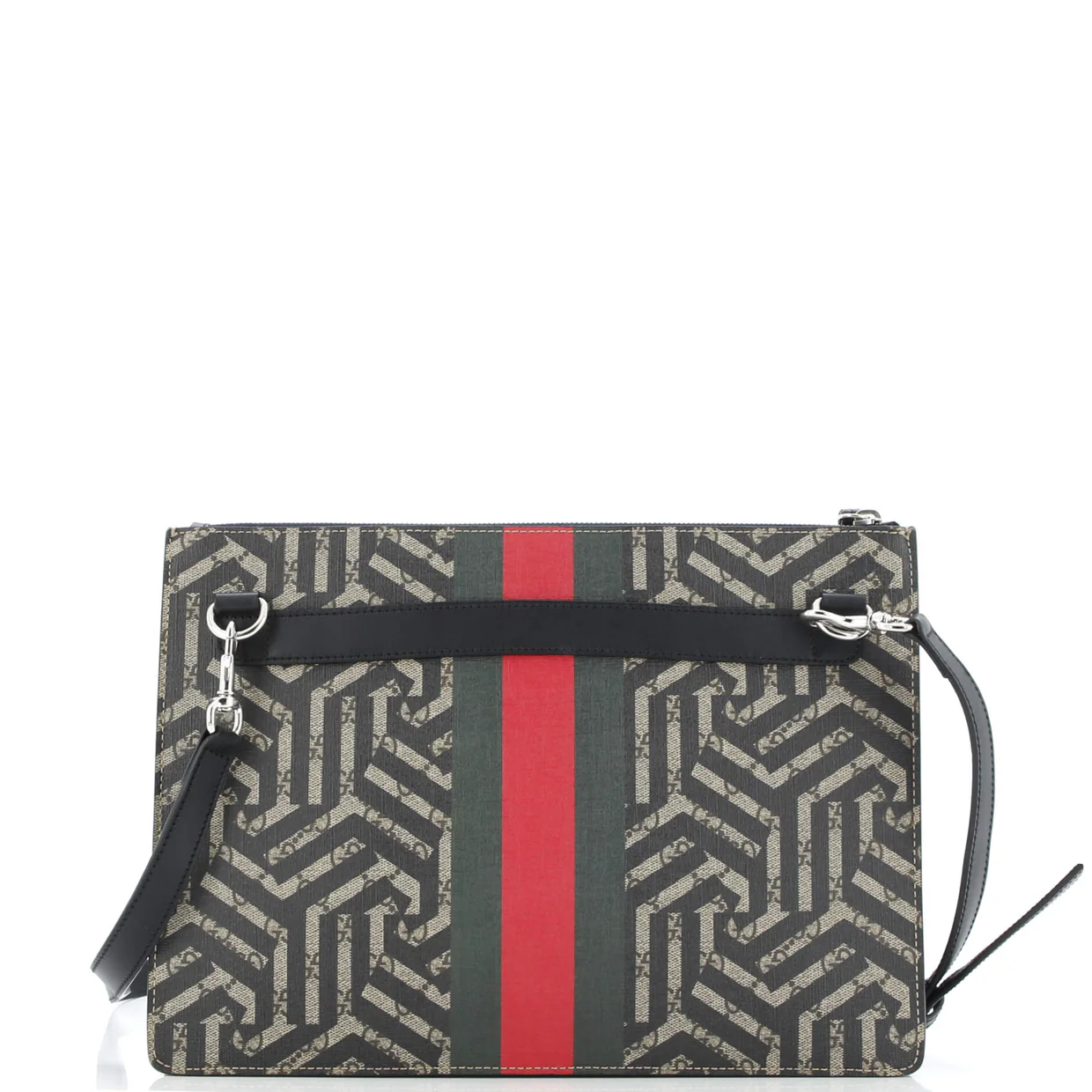 Bee Web Zip Messenger Bag Caleido GG Coated Canvas Large - Deep Luxury