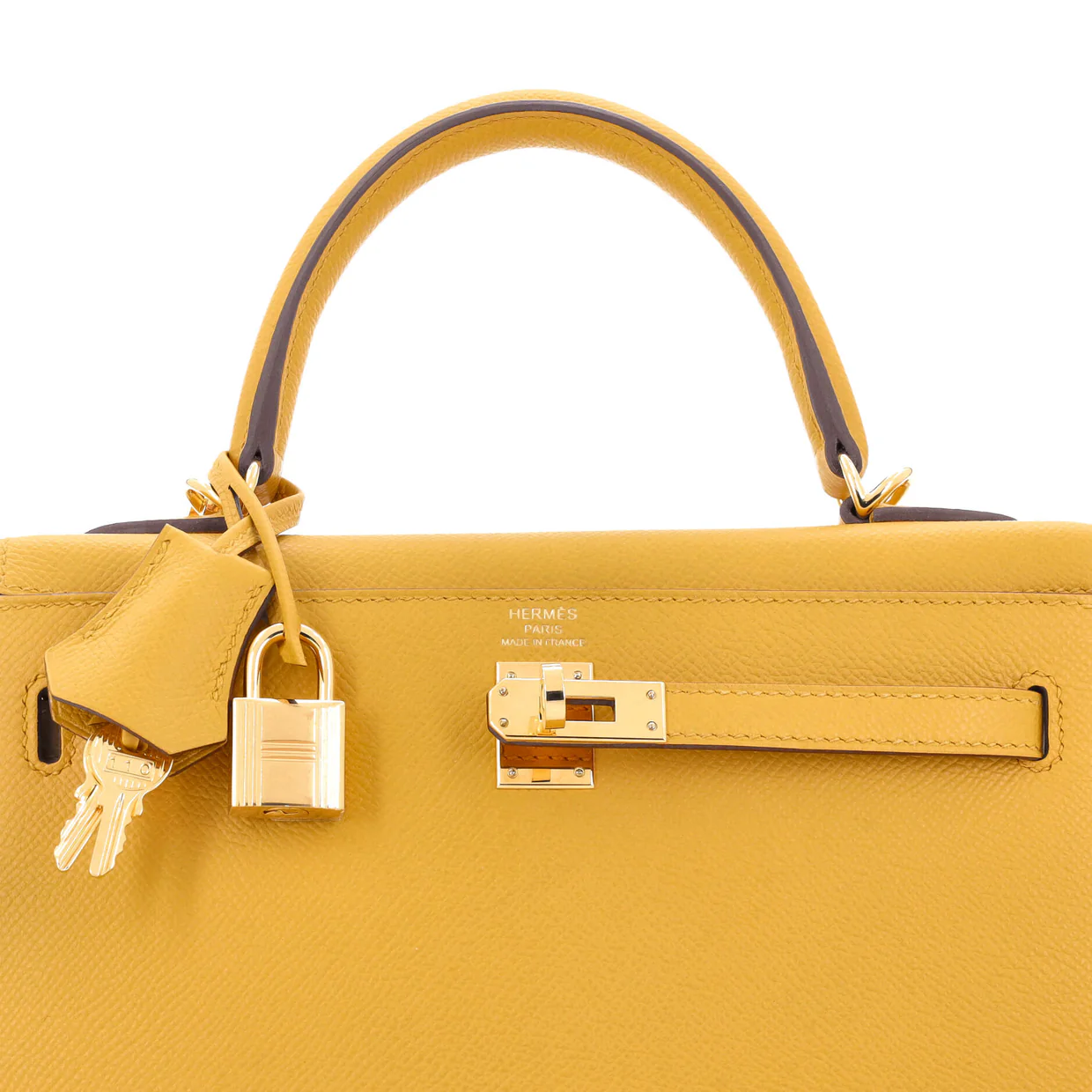 Kelly Handbag Jaune Ambre Epsom with Gold Hardware 25 - Deep Luxury
