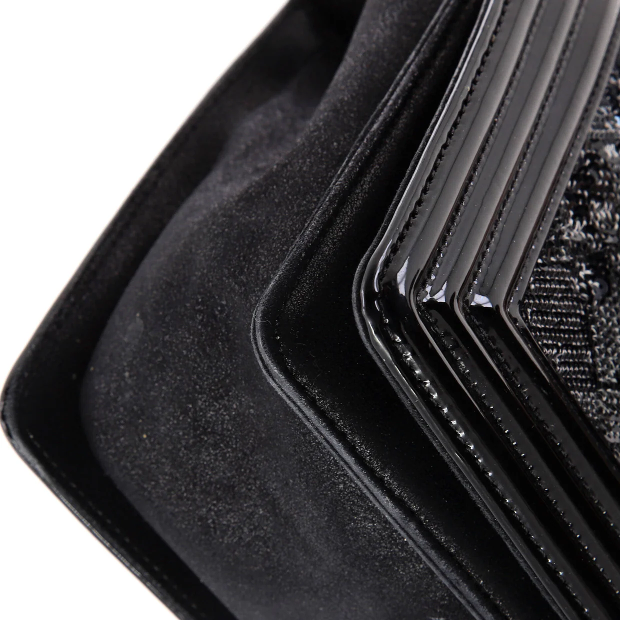 Boy Flap Bag Sequin with Patent Old Medium - Deep Luxury