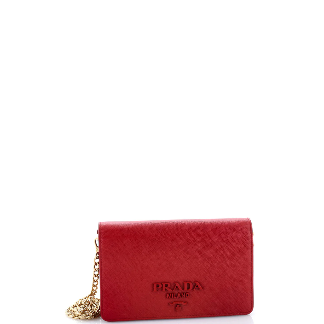 Monochrome Wallet on Chain Saffiano Leather Mini - Deep Luxury