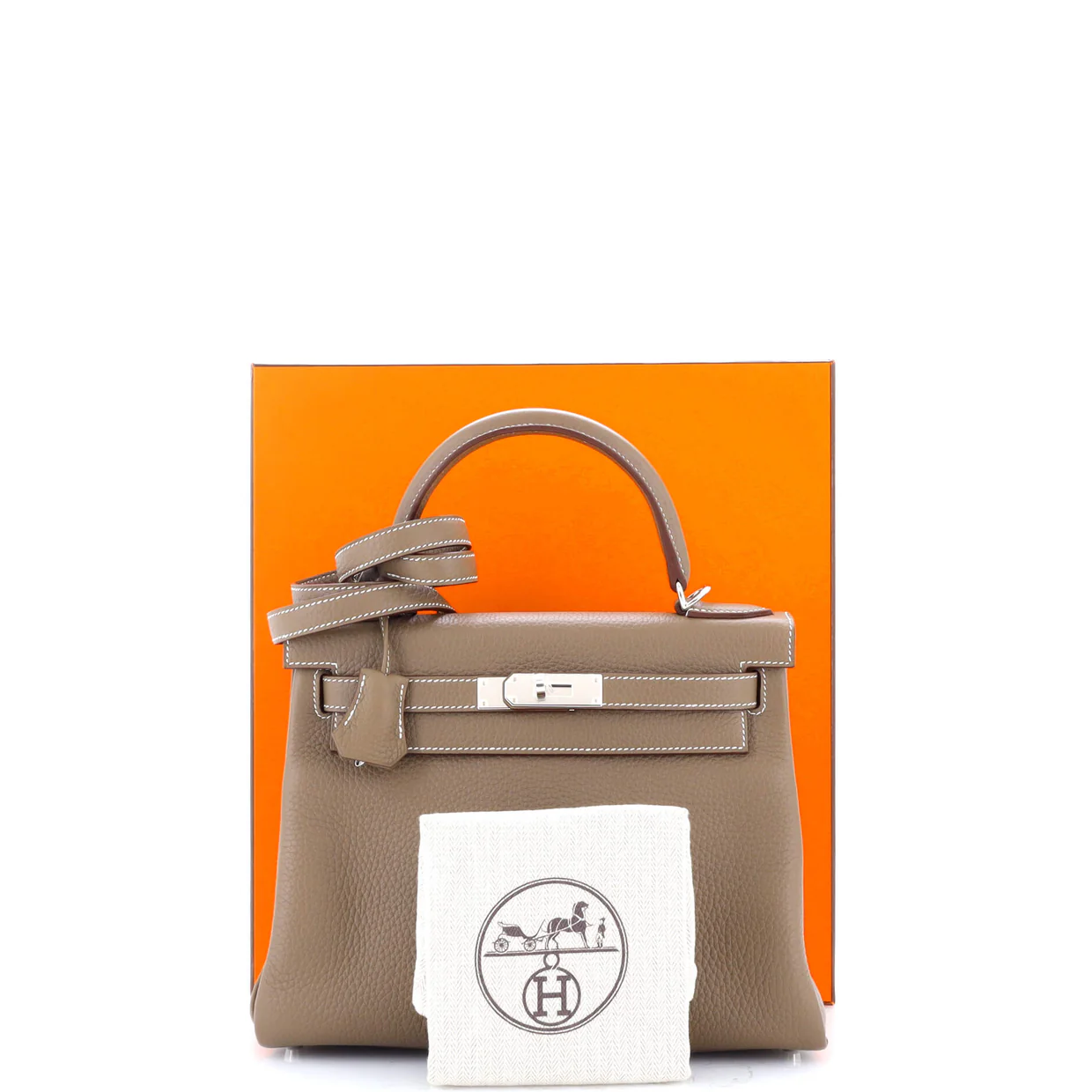 Kelly Handbag Grey Clemence with Palladium Hardware 28 - Deep Luxury