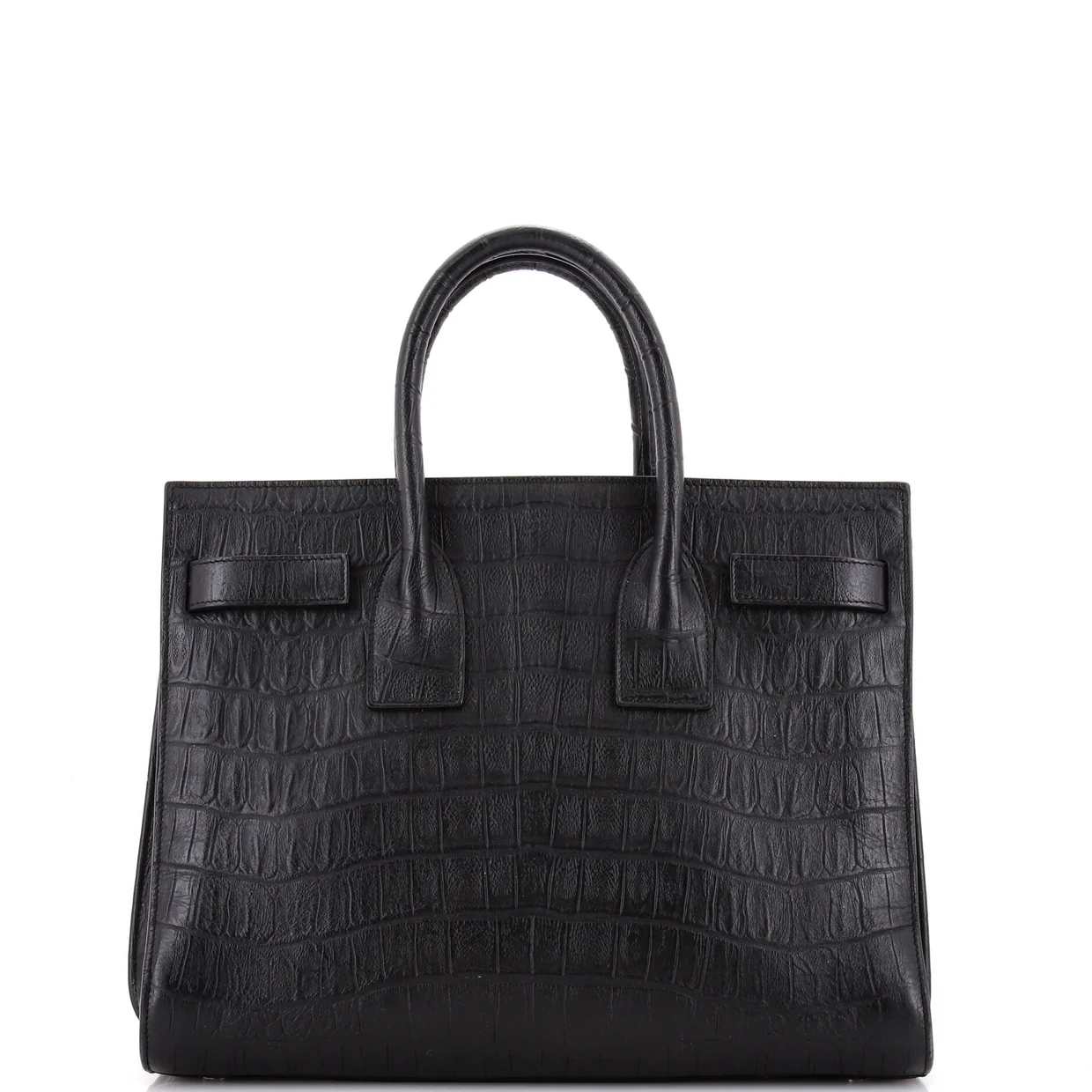 Sac de Jour Bag Crocodile Embossed Leather Small - Deep Luxury