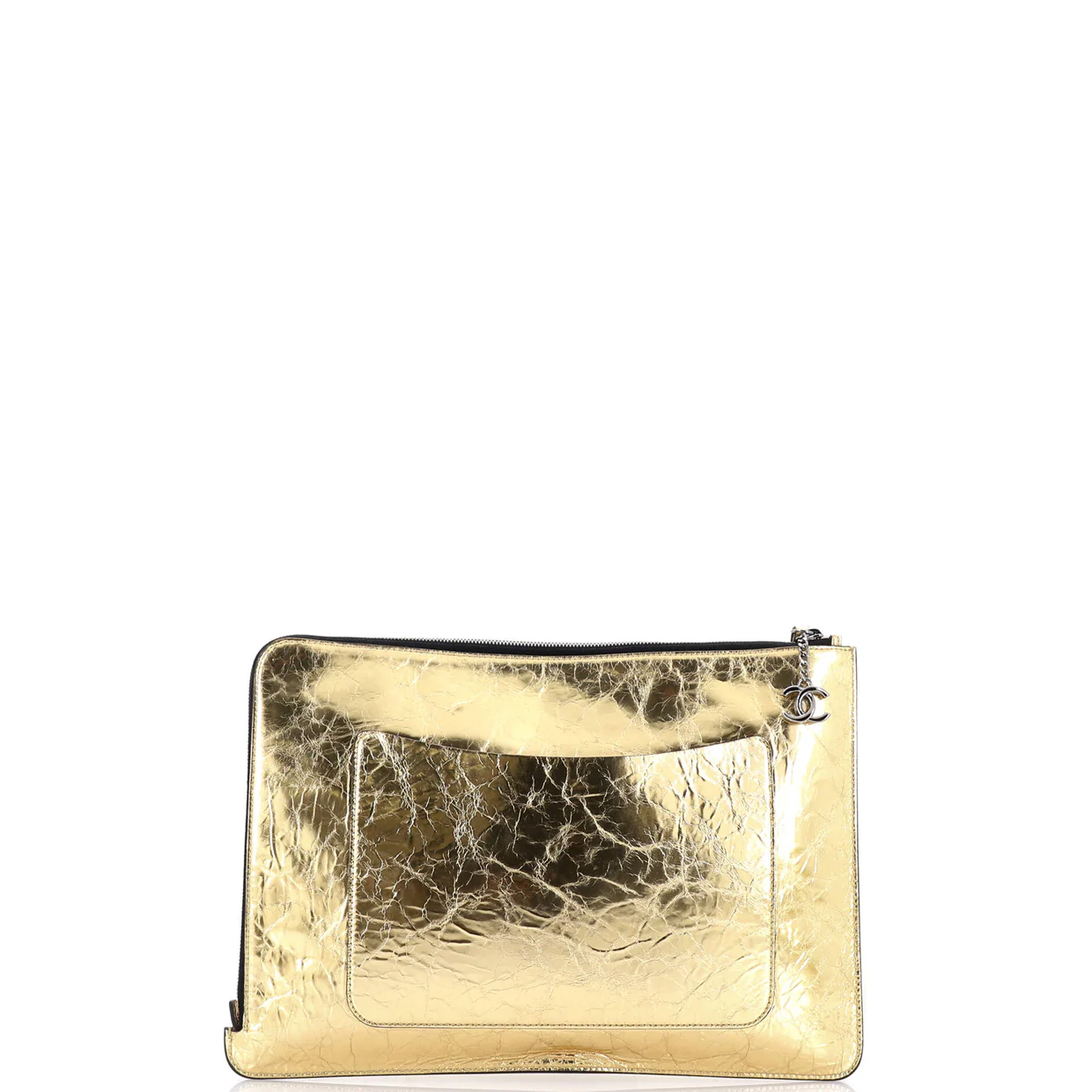 Feminine Pouch Crinkled Leather Large - Deep Luxury