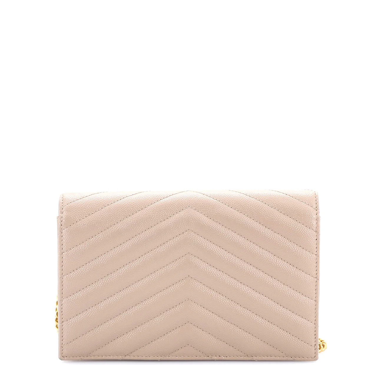 Classic Monogram Wallet on Chain Matelasse Chevron Leather Small - Deep Luxury
