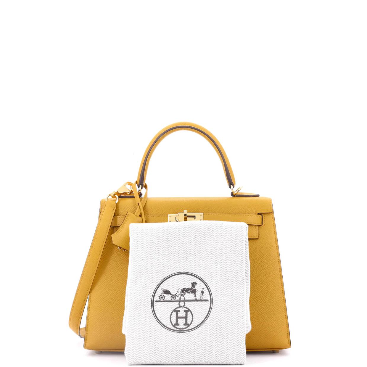 Kelly Handbag Jaune Ambre Epsom with Gold Hardware 25 - Deep Luxury