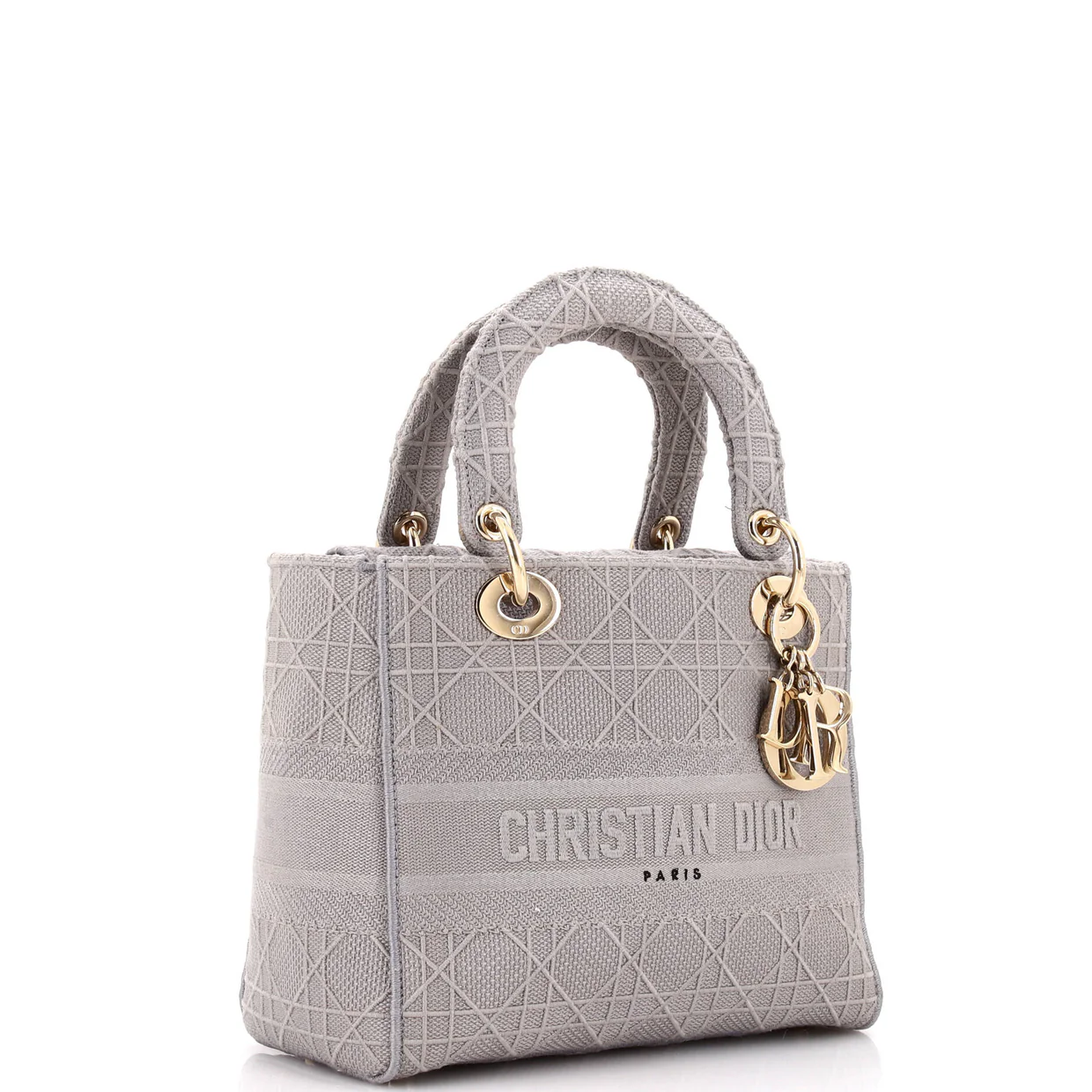 Lady D-Lite Bag Cannage Embroidered Canvas Medium - Deep Luxury