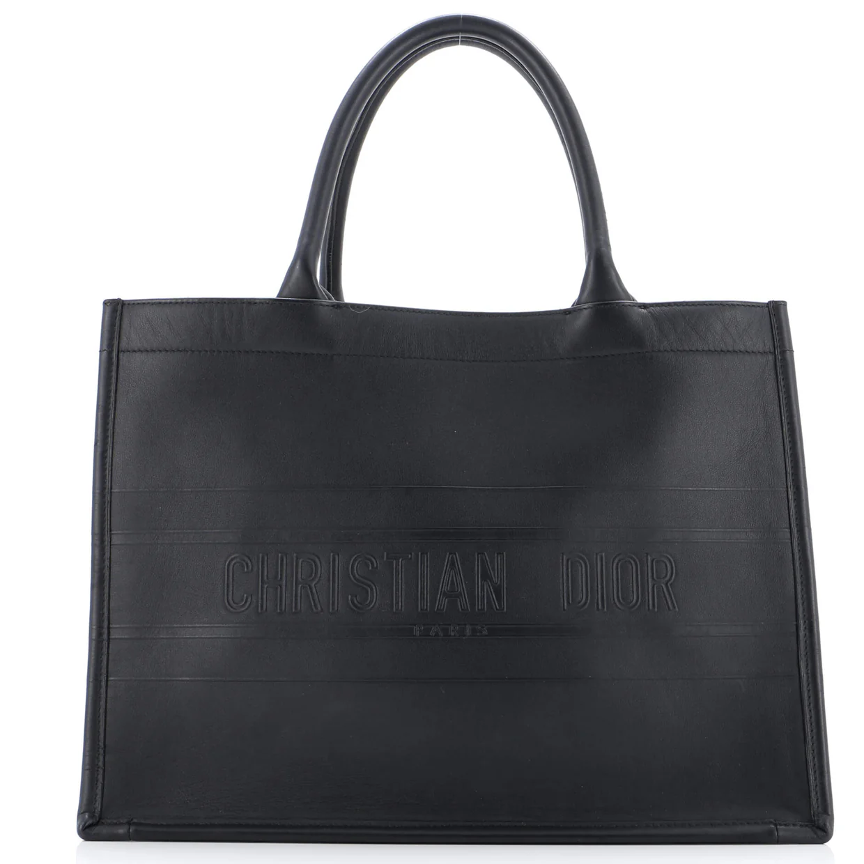 Book Tote Embossed Leather Medium - Deep Luxury