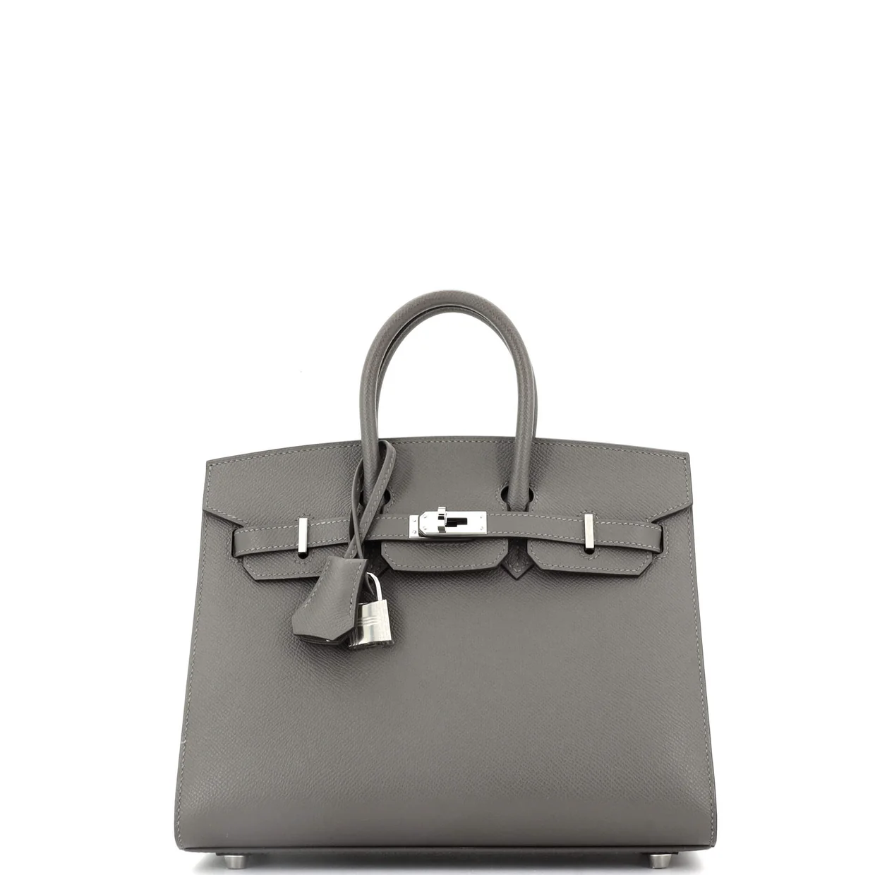 Birkin Sellier Bag Grey Epsom with Palladium Hardware 25 - Deep Luxury