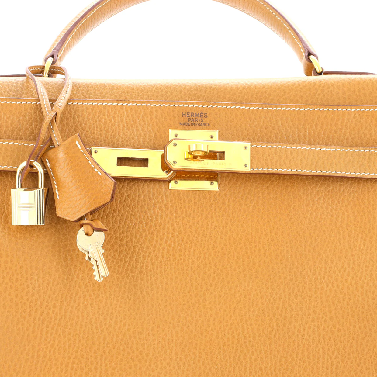 Kelly Handbag Natural Sable Ardennes with Gold Hardware 32 - Deep Luxury