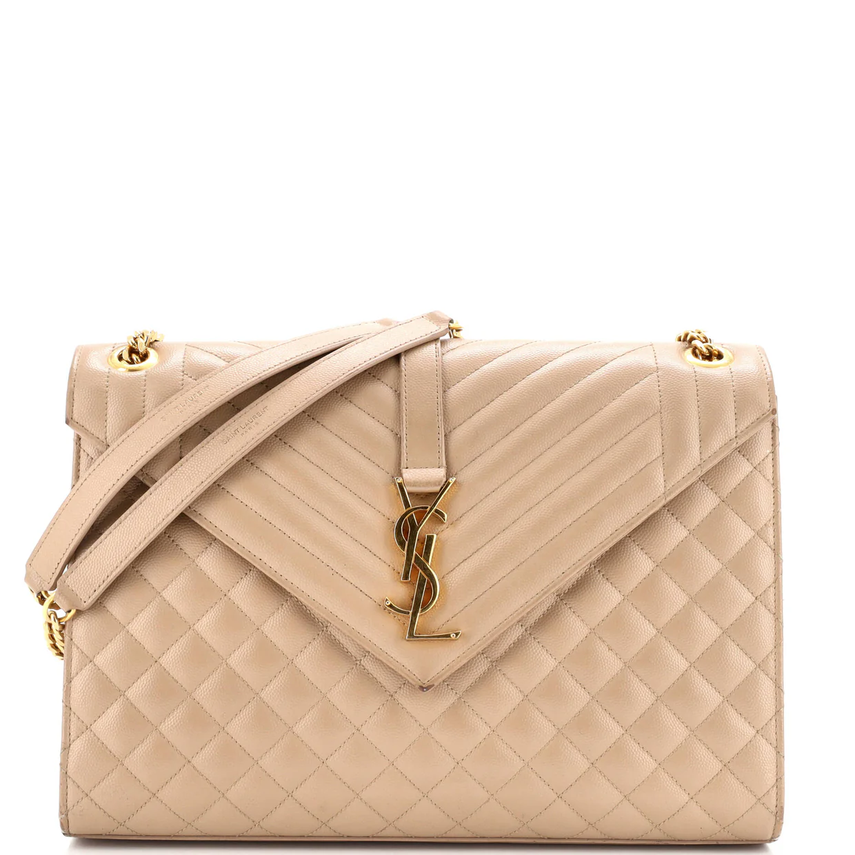 Classic Monogram Envelope Satchel Mixed Matelasse Leather Large - Deep Luxury