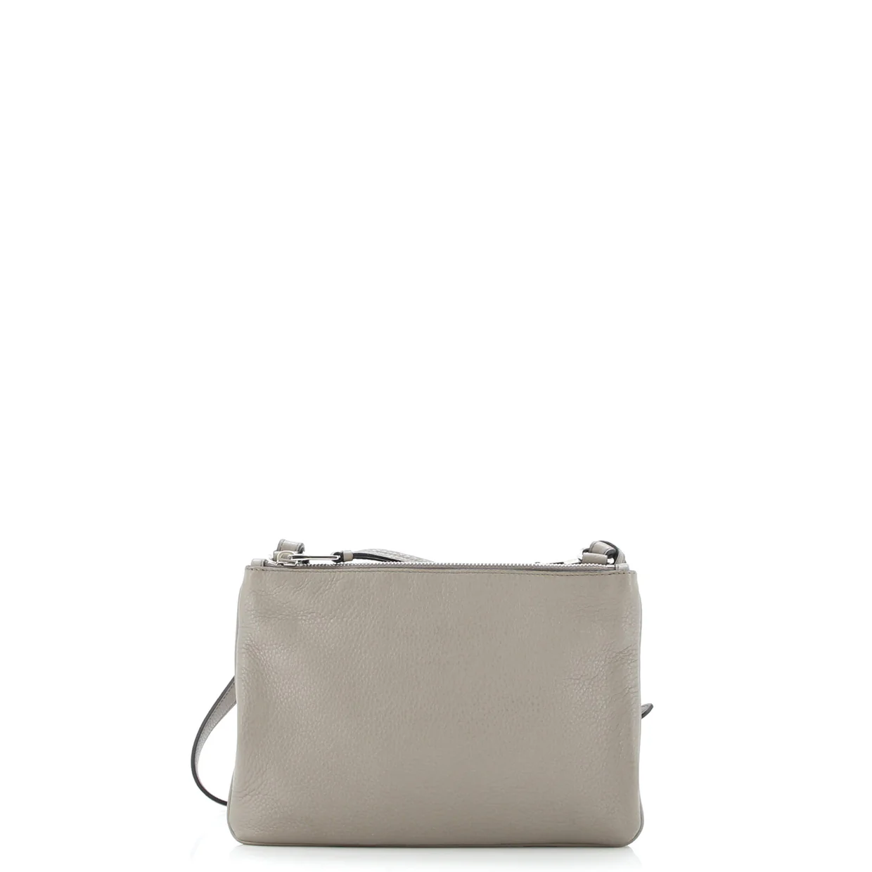 Double Zip Crossbody Bag Vitello Daino Small - Deep Luxury