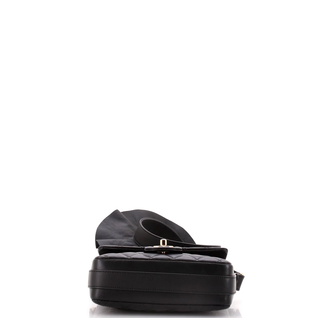 Wave Strap Flap Bag Quilted Lambskin with Calfskin Small - Deep Luxury