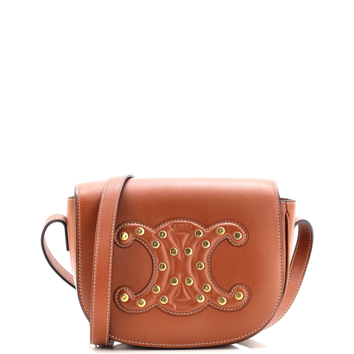 Cuir Triomphe Folco Bag Studded Leather - Deep Luxury