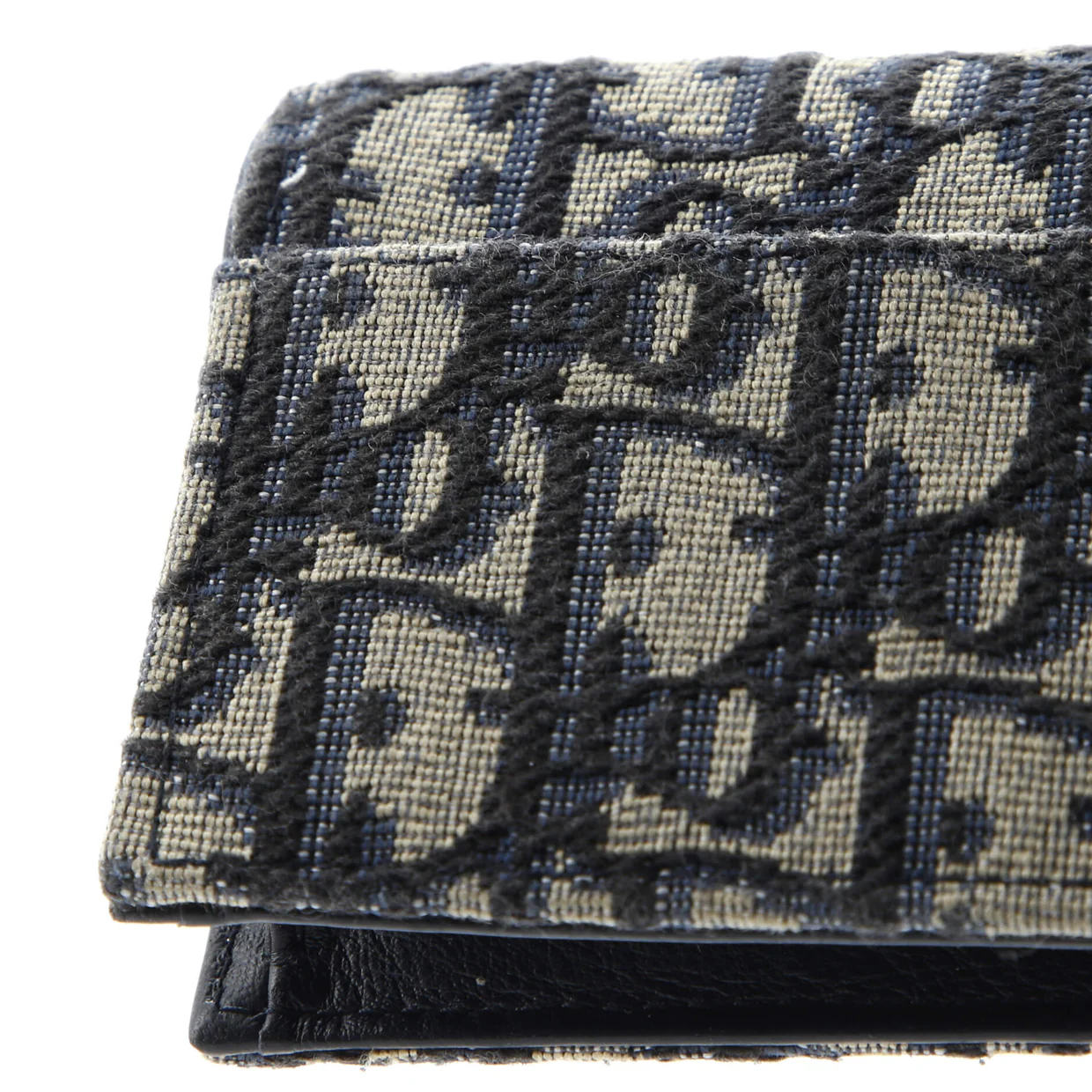 Saddle Flap Zipped Card Holder Oblique Canvas Compact - Deep Luxury
