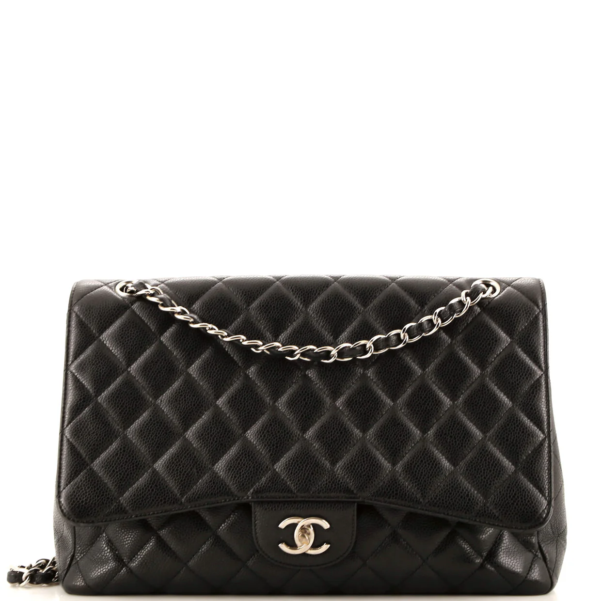 Vintage Classic Single Flap Bag Quilted Caviar Maxi - Deep Luxury