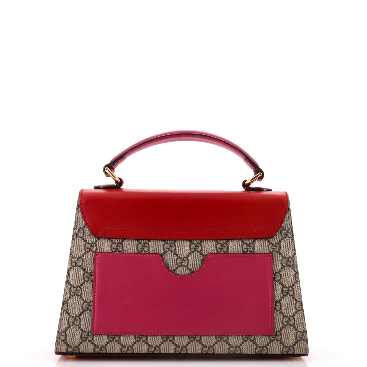 Padlock Top Handle Bag GG Coated Canvas and Leather Small - Deep Luxury