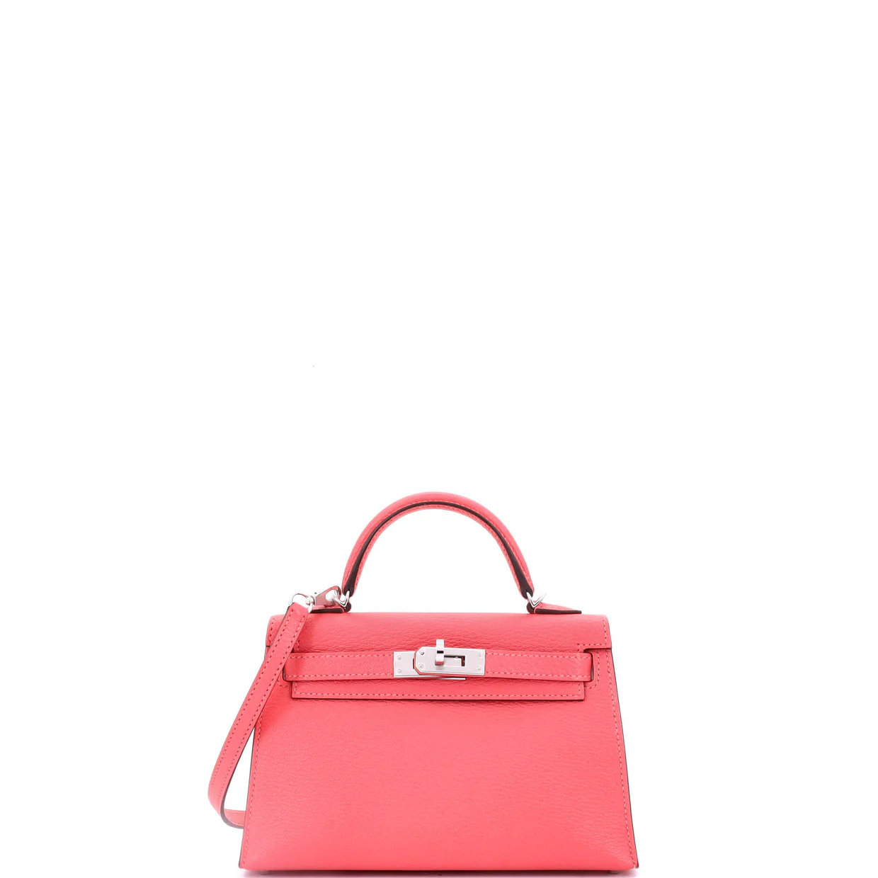 Kelly Mini II Bag Rose Azalée Chevre Mysore with Palladium Hardware 20 - Deep Luxury