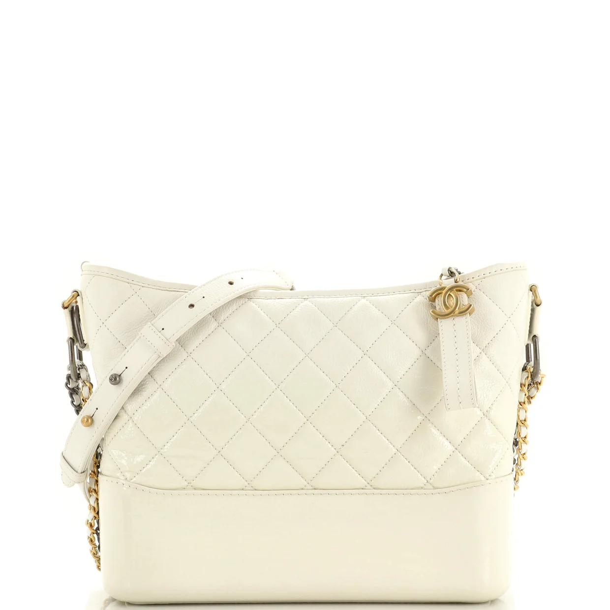 Gabrielle Hobo Quilted Goatskin and Patent Medium - Deep Luxury