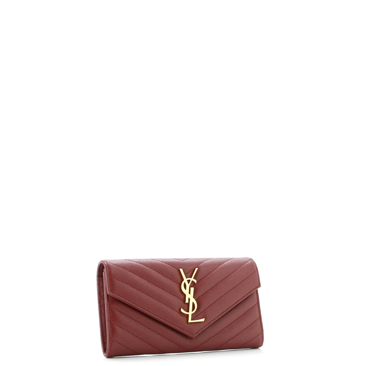 Classic Monogram Flap Wallet Matelasse Chevron Leather Large - Deep Luxury