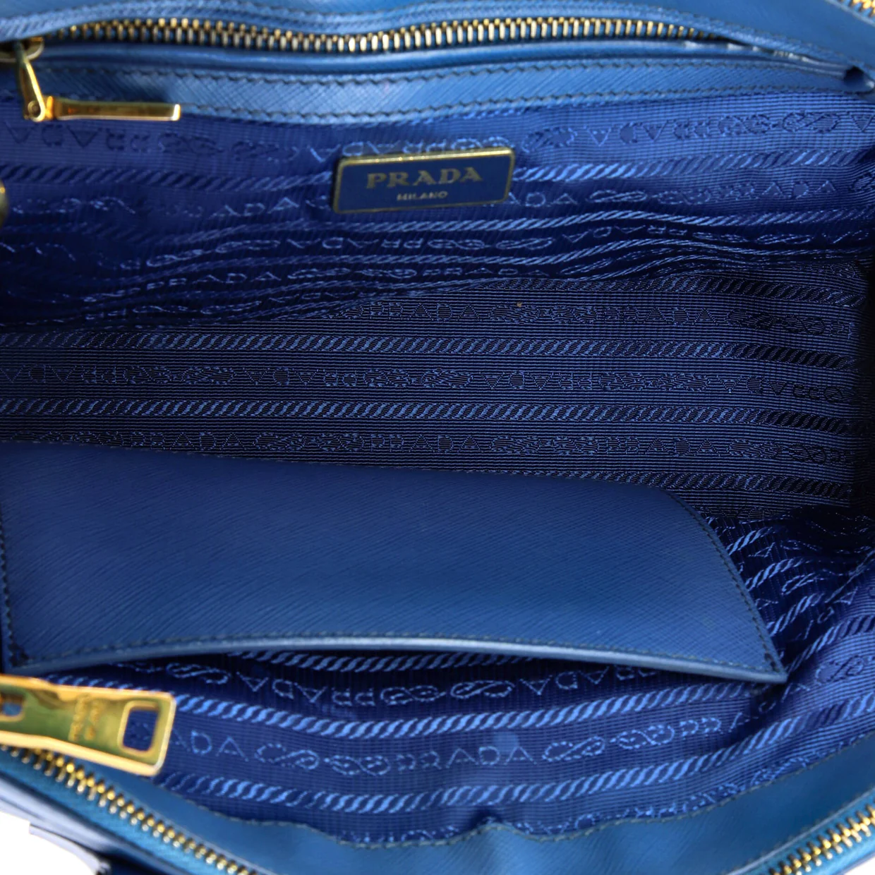 Double Zip Lux Tote Saffiano Leather Small - Deep Luxury