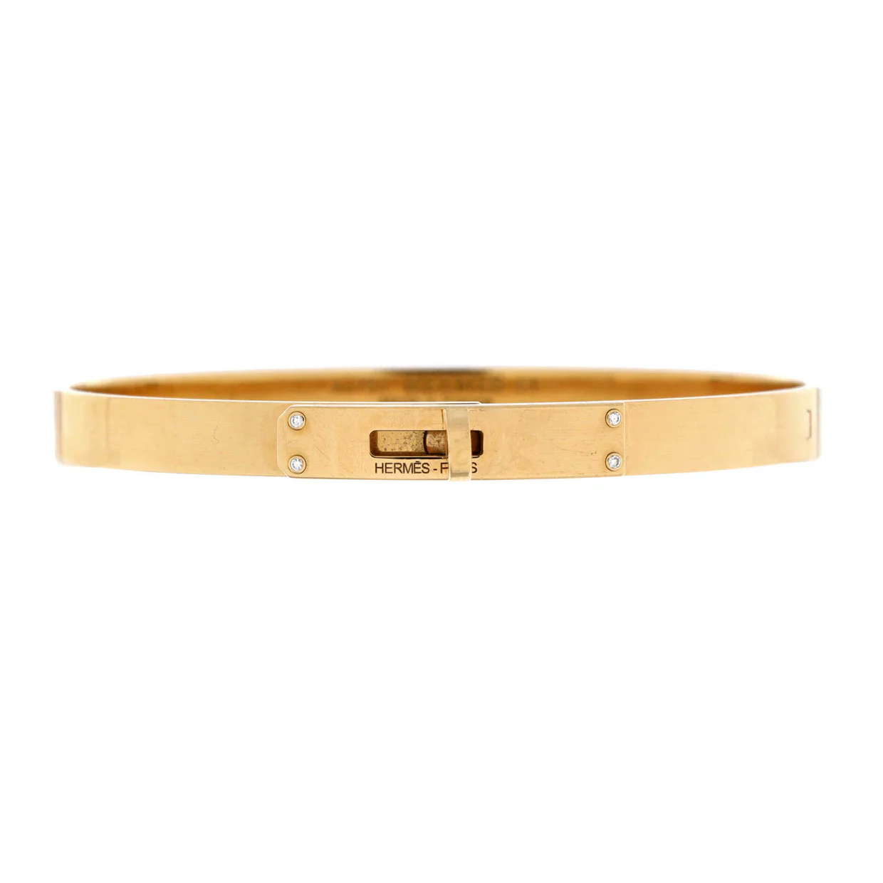 Kelly Bracelet 18K Yellow Gold with 4 Diamonds Small - Deep Luxury