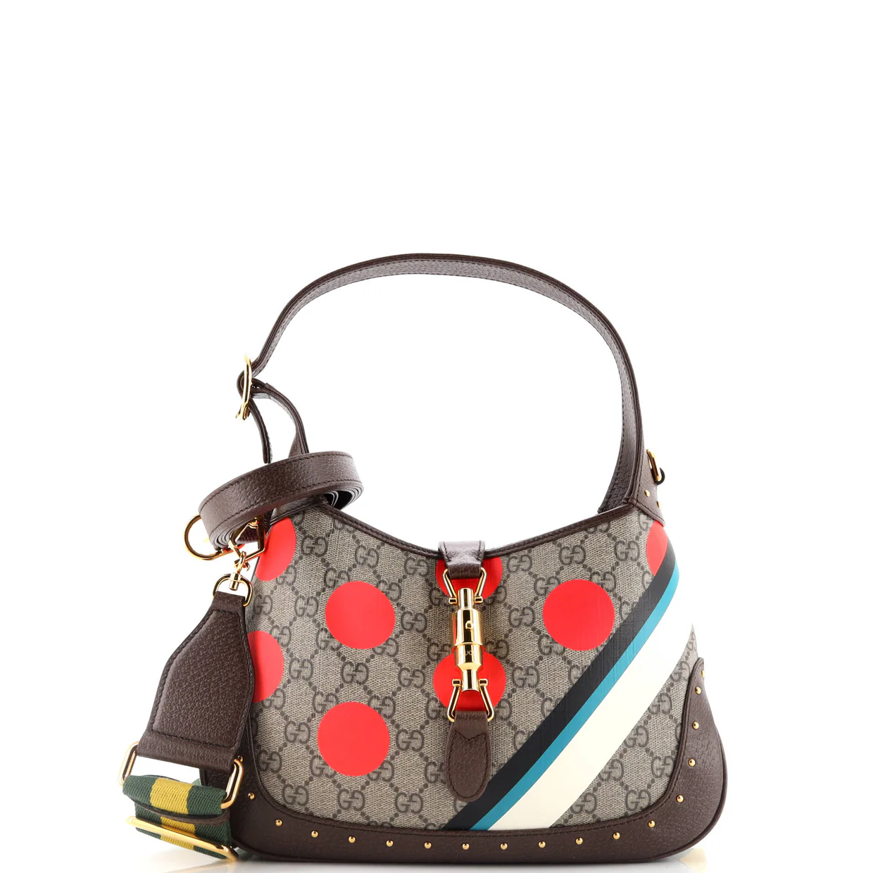 Jackie 1961 Hobo Studded Printed GG Coated Canvas Small - Deep Luxury