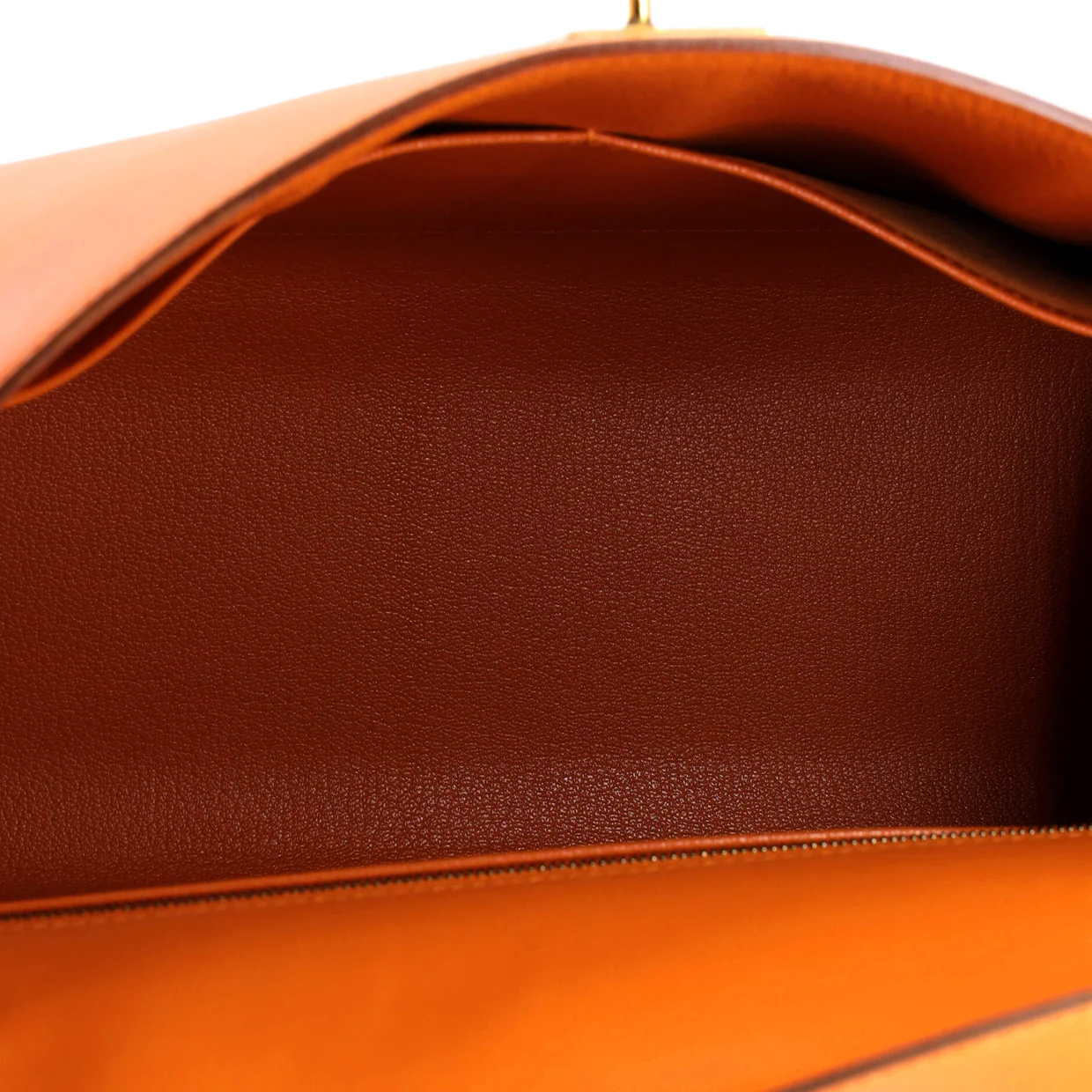 Kelly Handbag Orange H Box Calf with Gold Hardware 32 - Deep Luxury