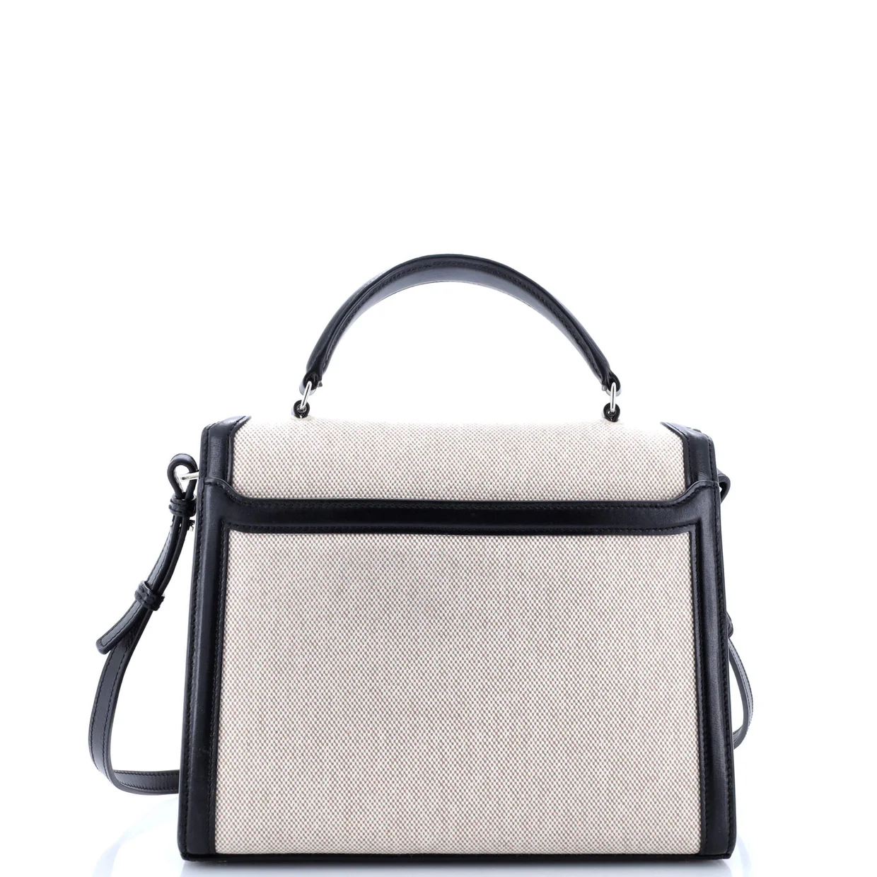 Cassandra Top Handle Bag Canvas with Leather Medium - Deep Luxury