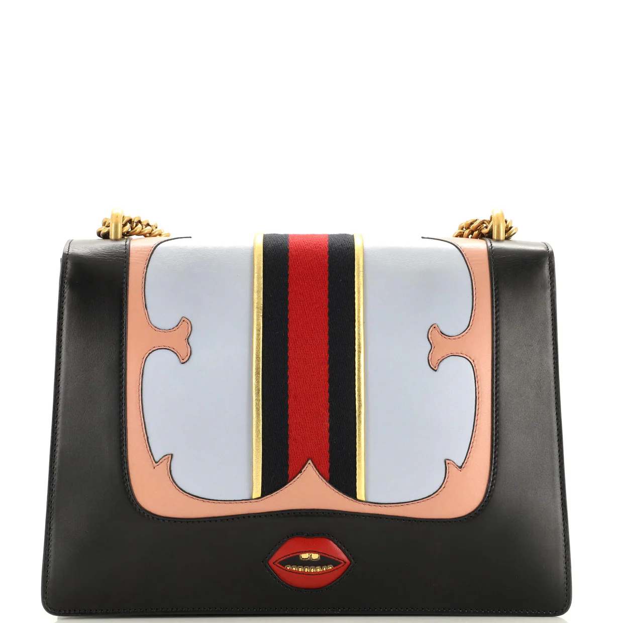 Web Heart GG Marmont Chain Shoulder Bag Leather Medium - Deep Luxury