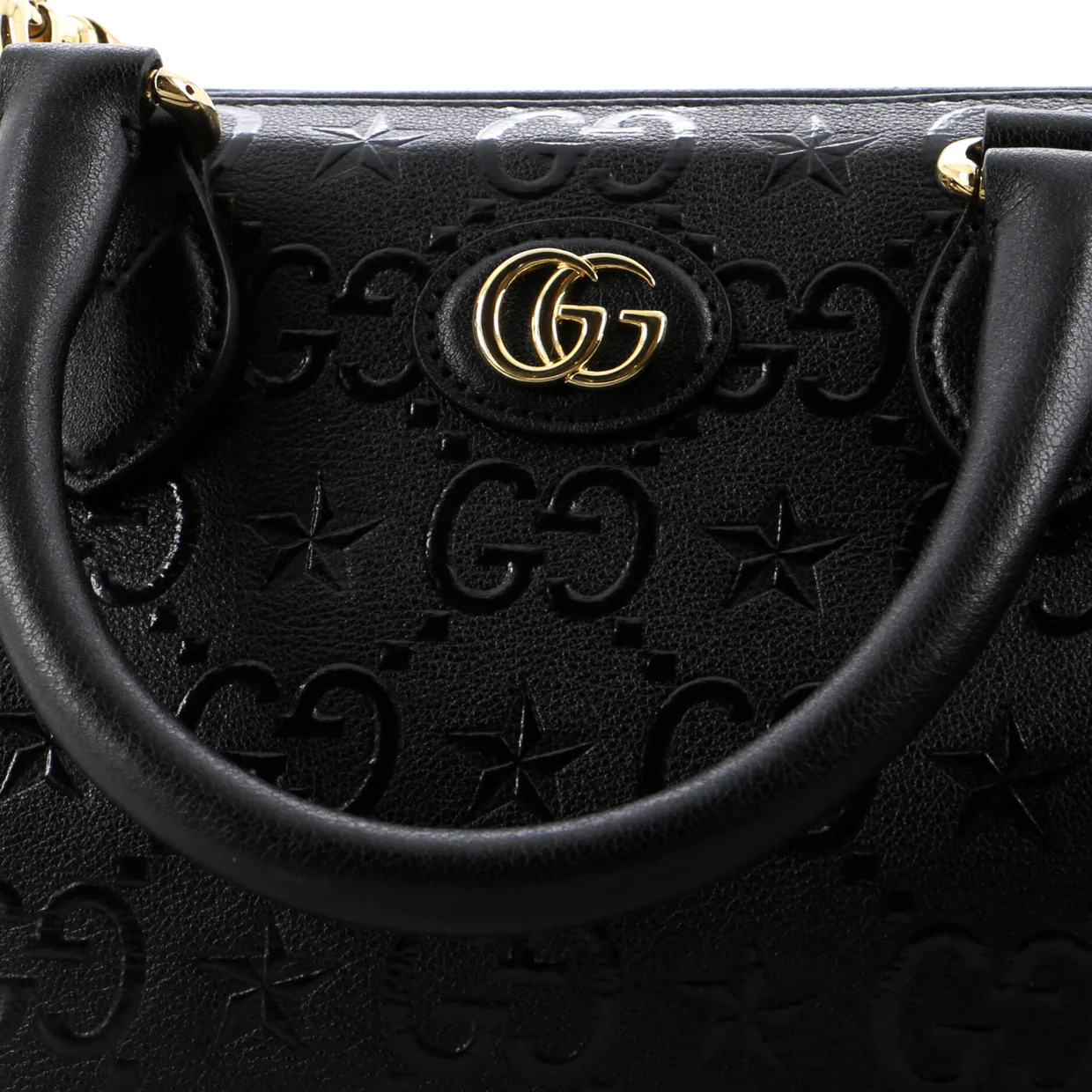 Wonka Convertible Top Handle Bowler Bag GG Star Embossed Leather Medium - Deep Luxury