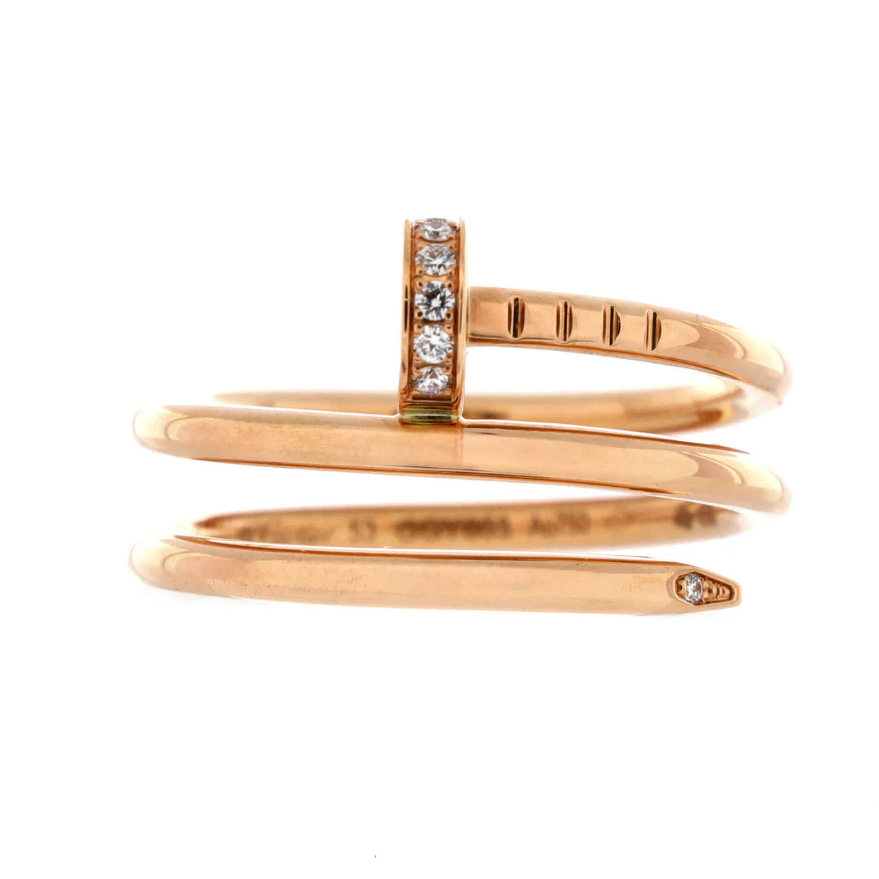 Juste un Clou Double Ring 18K Rose Gold and Diamonds Small - Deep Luxury