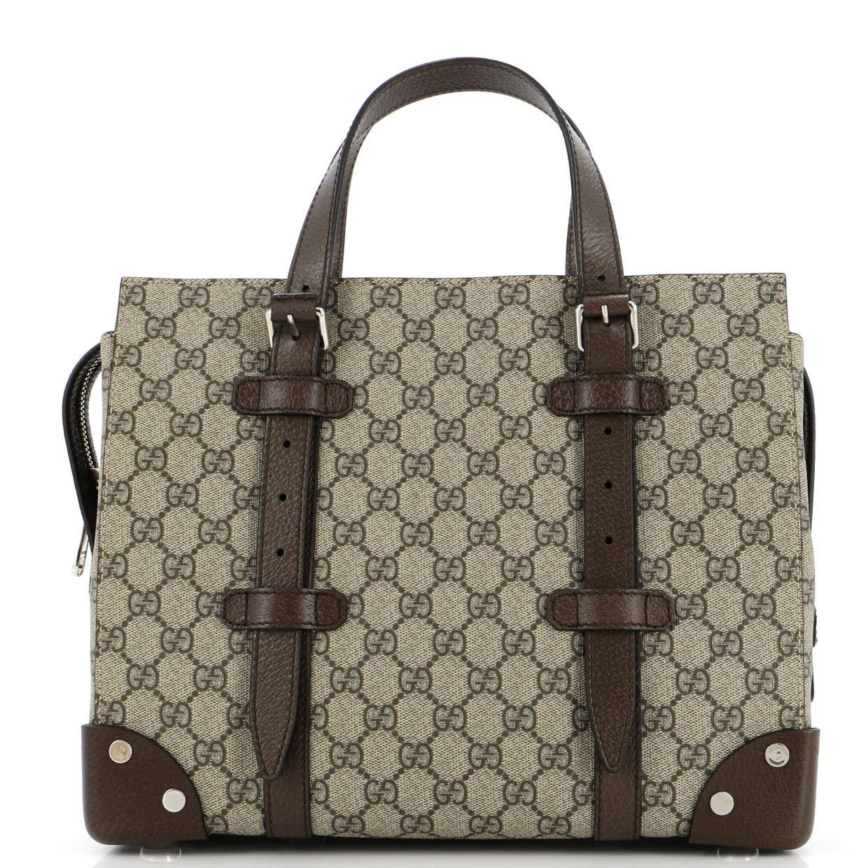 Buckle Travel Tote GG Coated Canvas with Leather Medium - Deep Luxury