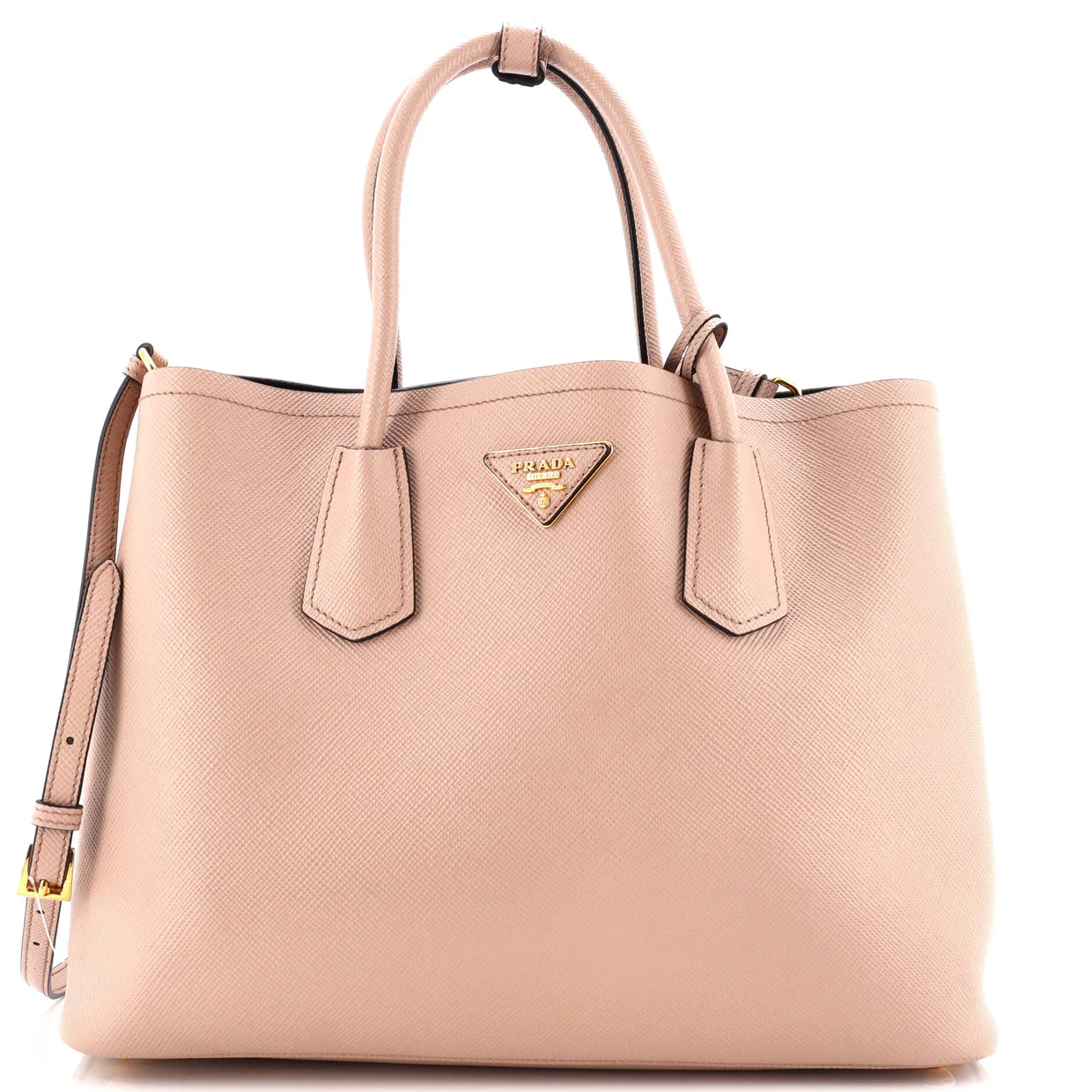 Cuir Double Tote Saffiano Leather Medium - Deep Luxury
