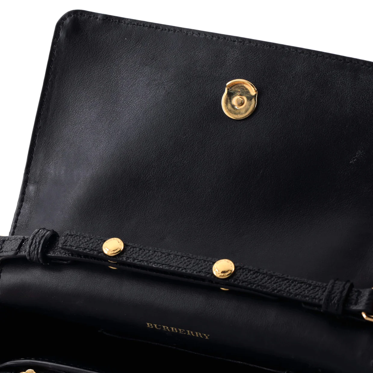 Hampshire Wallet on Chain Leather and House Check Canvas - Deep Luxury