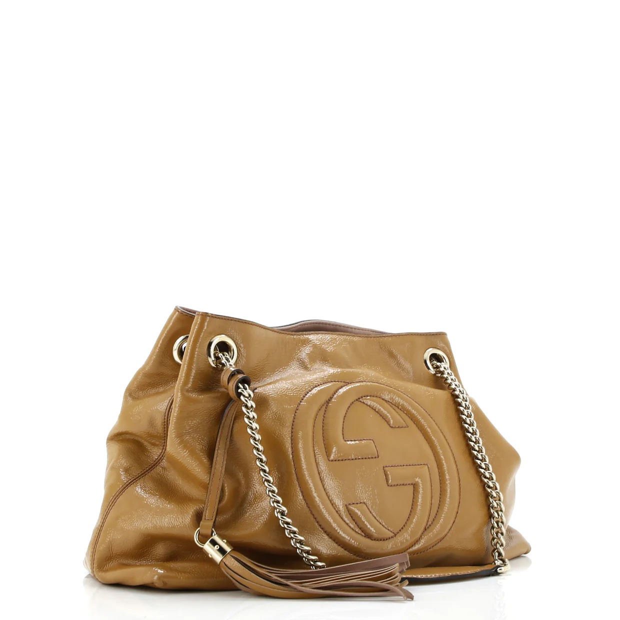 Soho Chain Strap Shoulder Bag Patent Medium - Deep Luxury