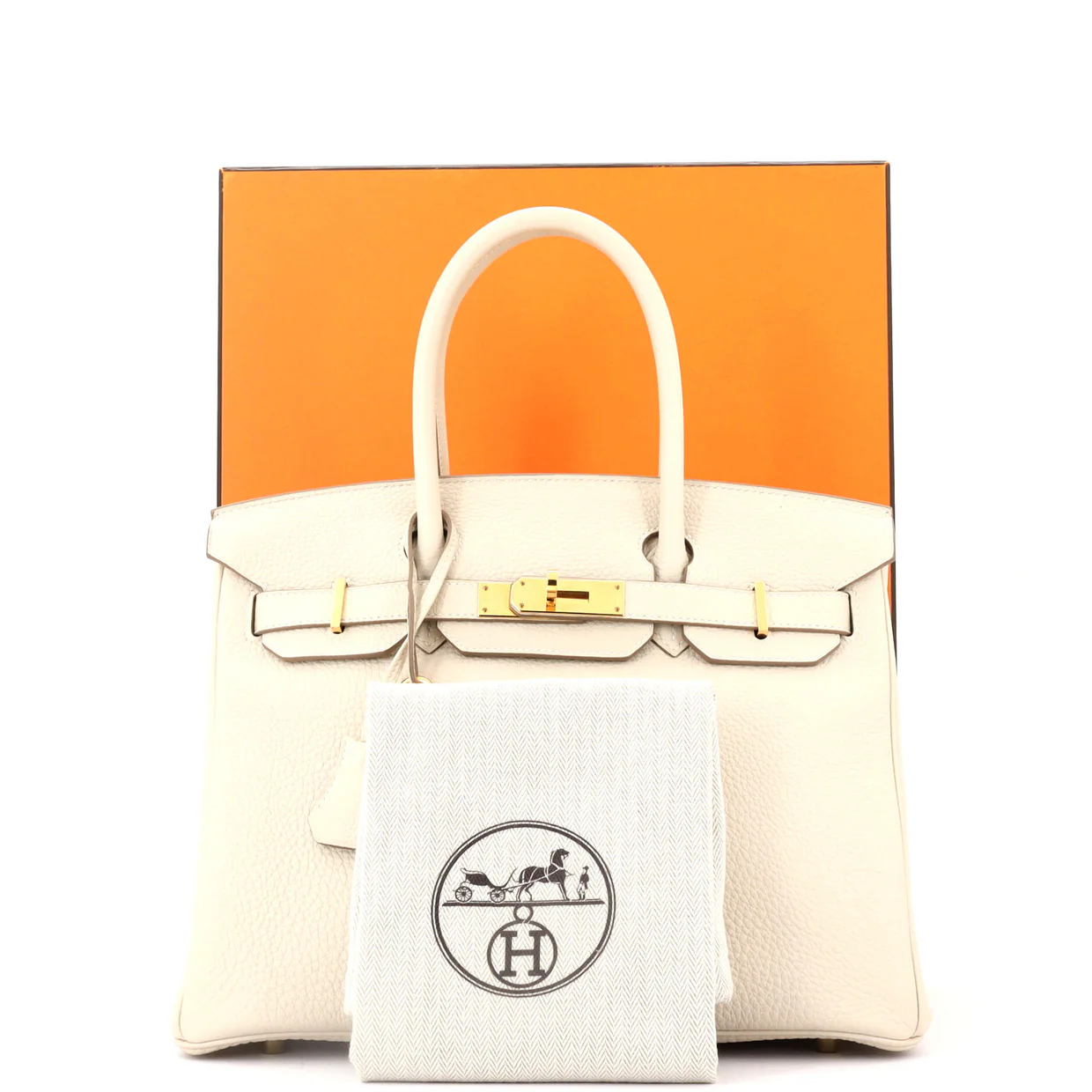 Birkin Handbag Light Clemence with Gold Hardware 30 - Deep Luxury